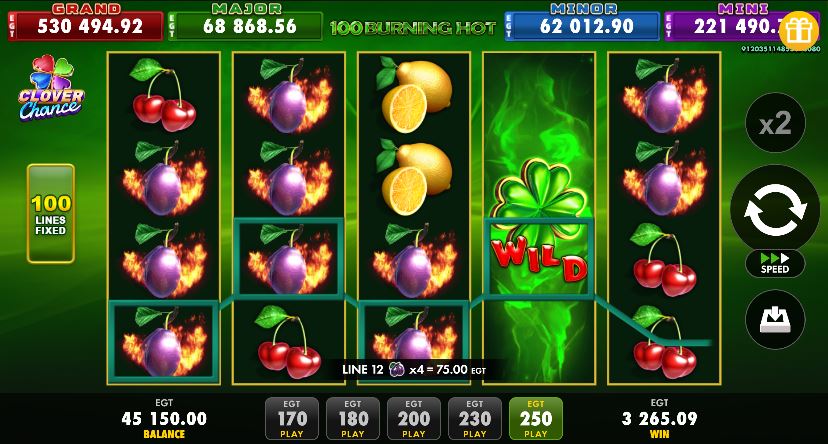 100 Burning Hot jackpot (max win)