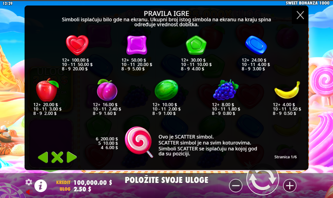 Kako igrati slot Sweet Bonanza 1000 za pravi novac
