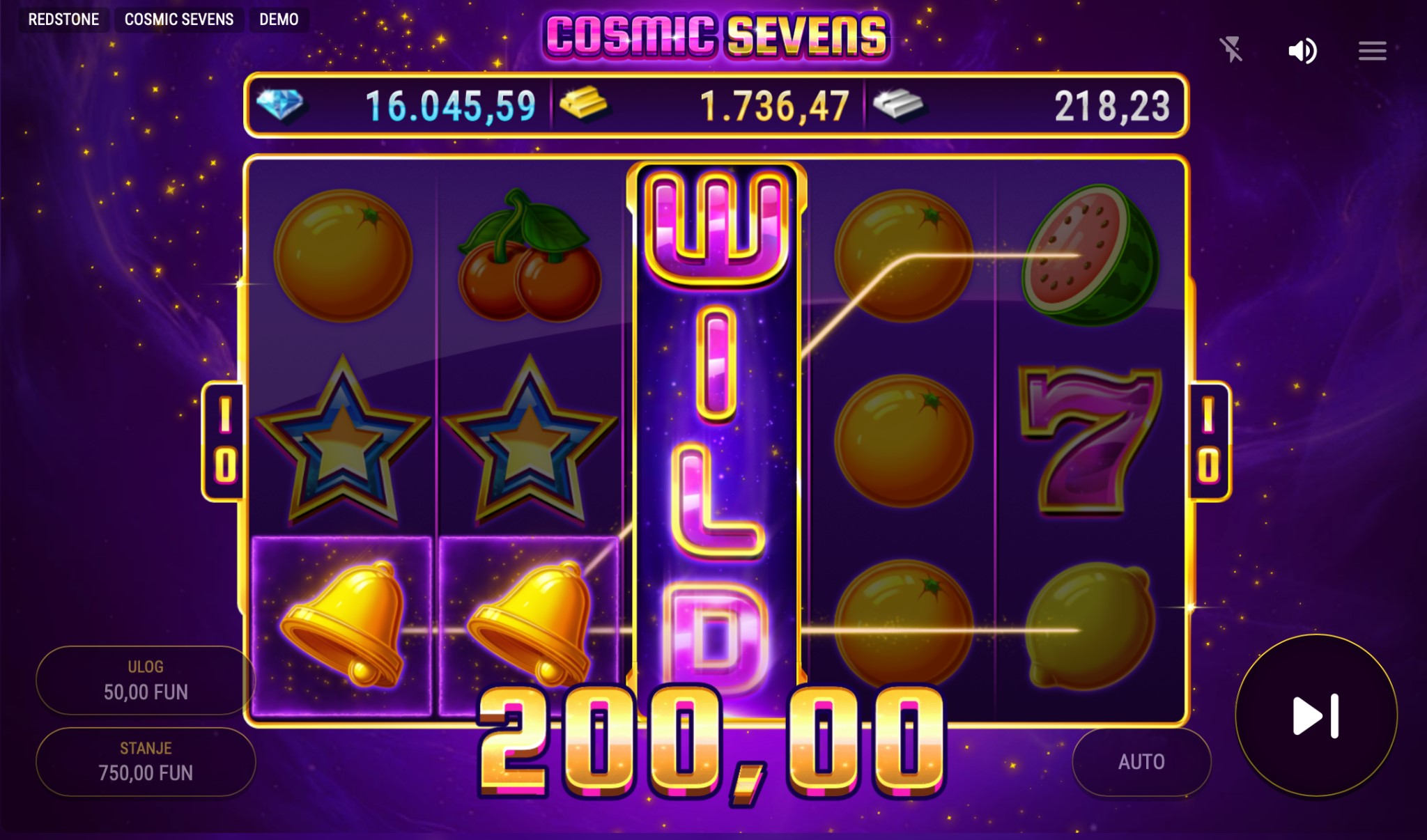 Cosmic Sevens Demo i Besplatna Igra