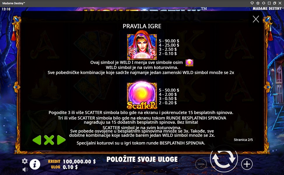 Madame Destiny Demo i besplatna igra