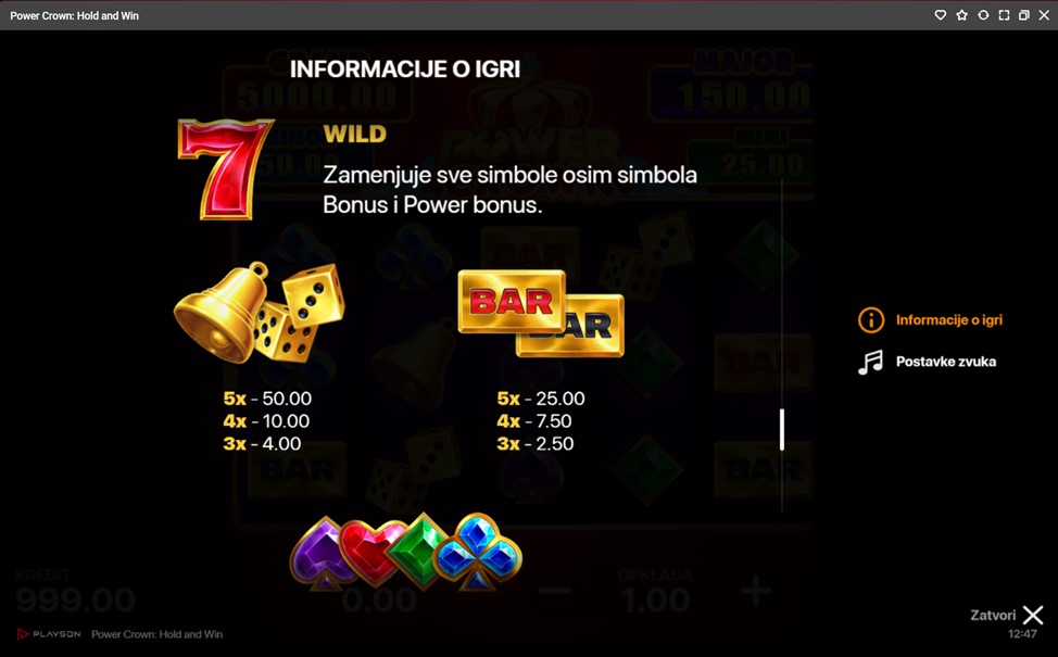 Power Crown Hold and Win Demo i besplatna igra