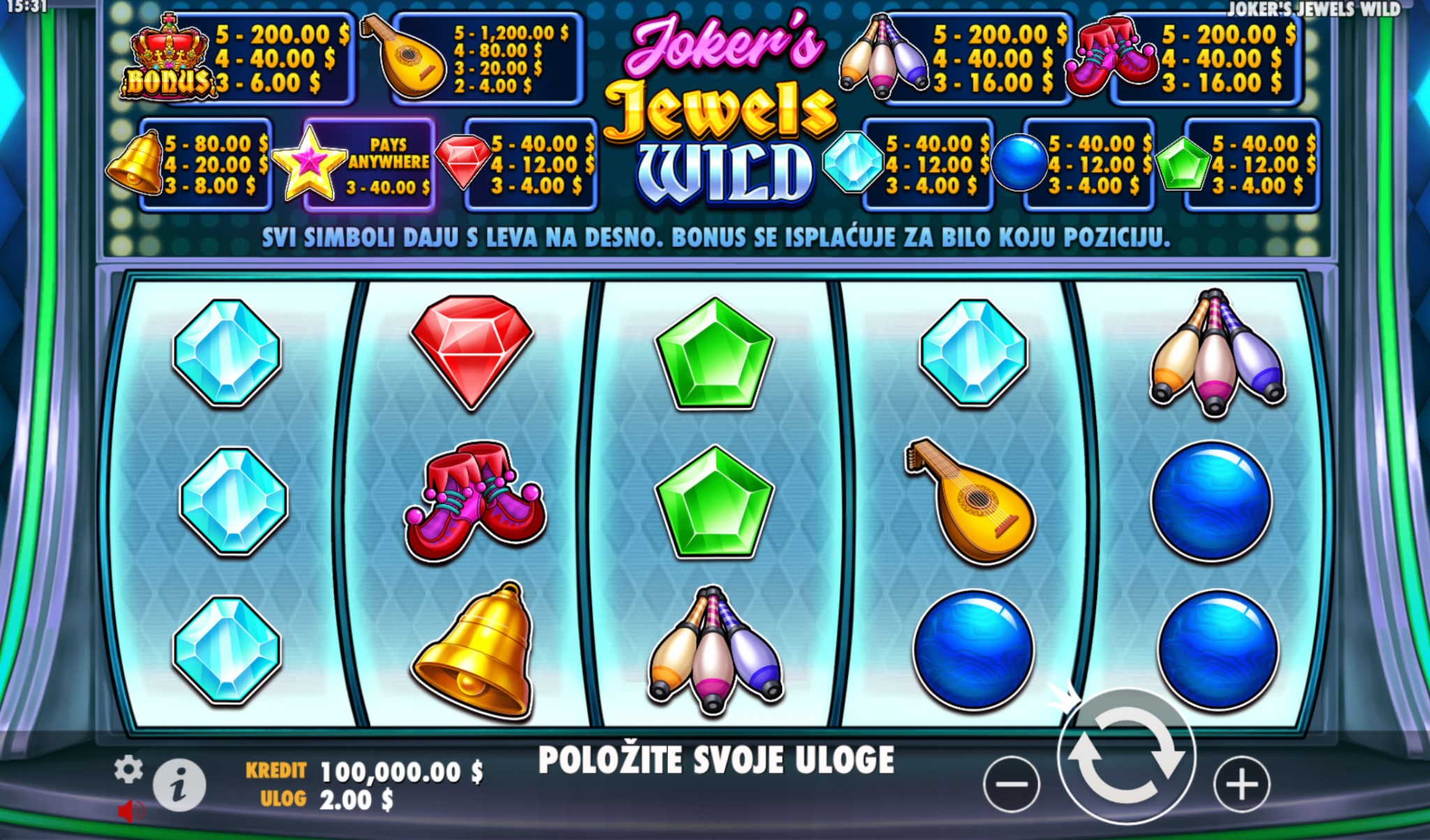 ✅ Joker’s Jewels Wild Demo i Recenzija