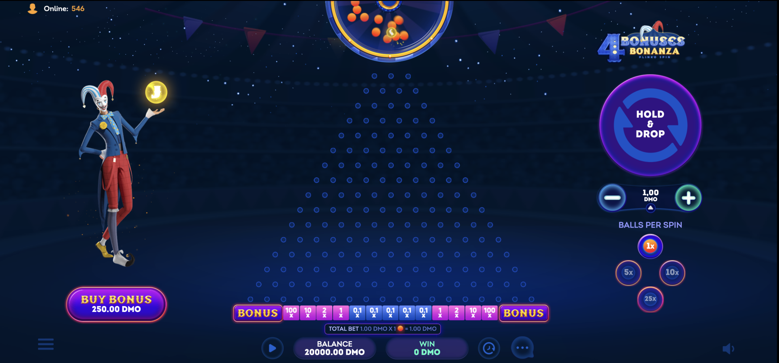 4 Bonuses Bonanza Plinko Spin