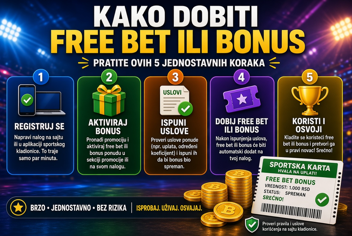 Kako dobiti free bet / bonus korak po korak