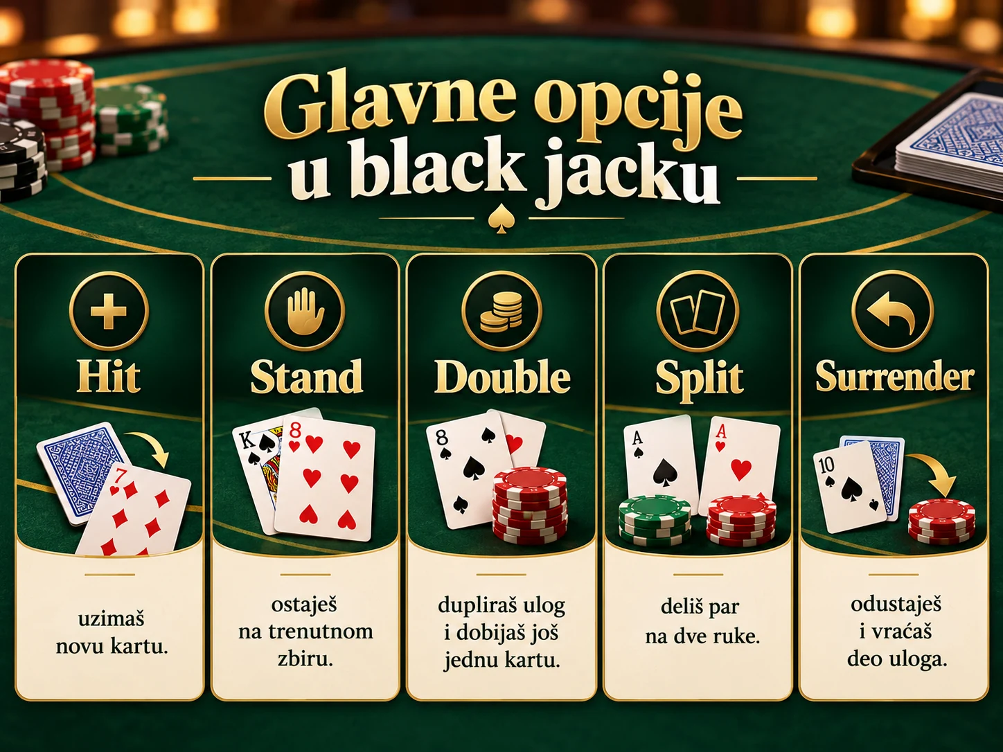 Primer black jack ruke sa ulogom i isplatom
