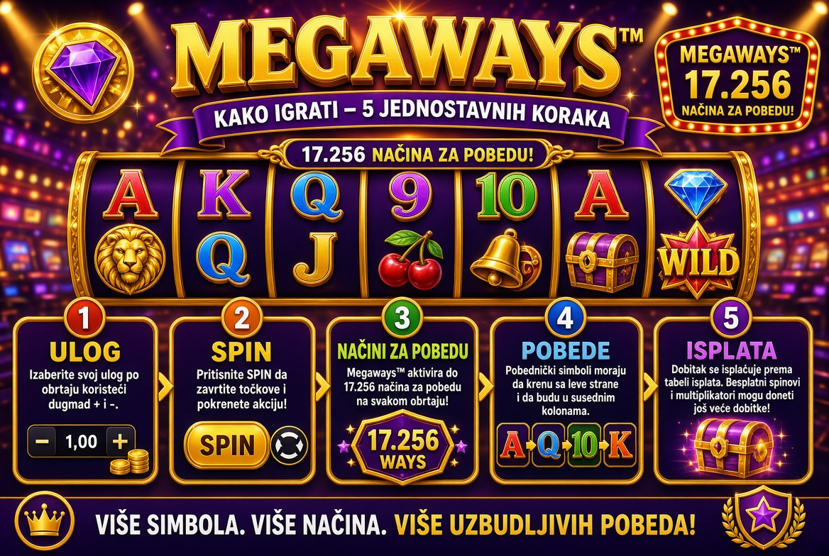 Kako se igraju Megaways slotovi korak po korak