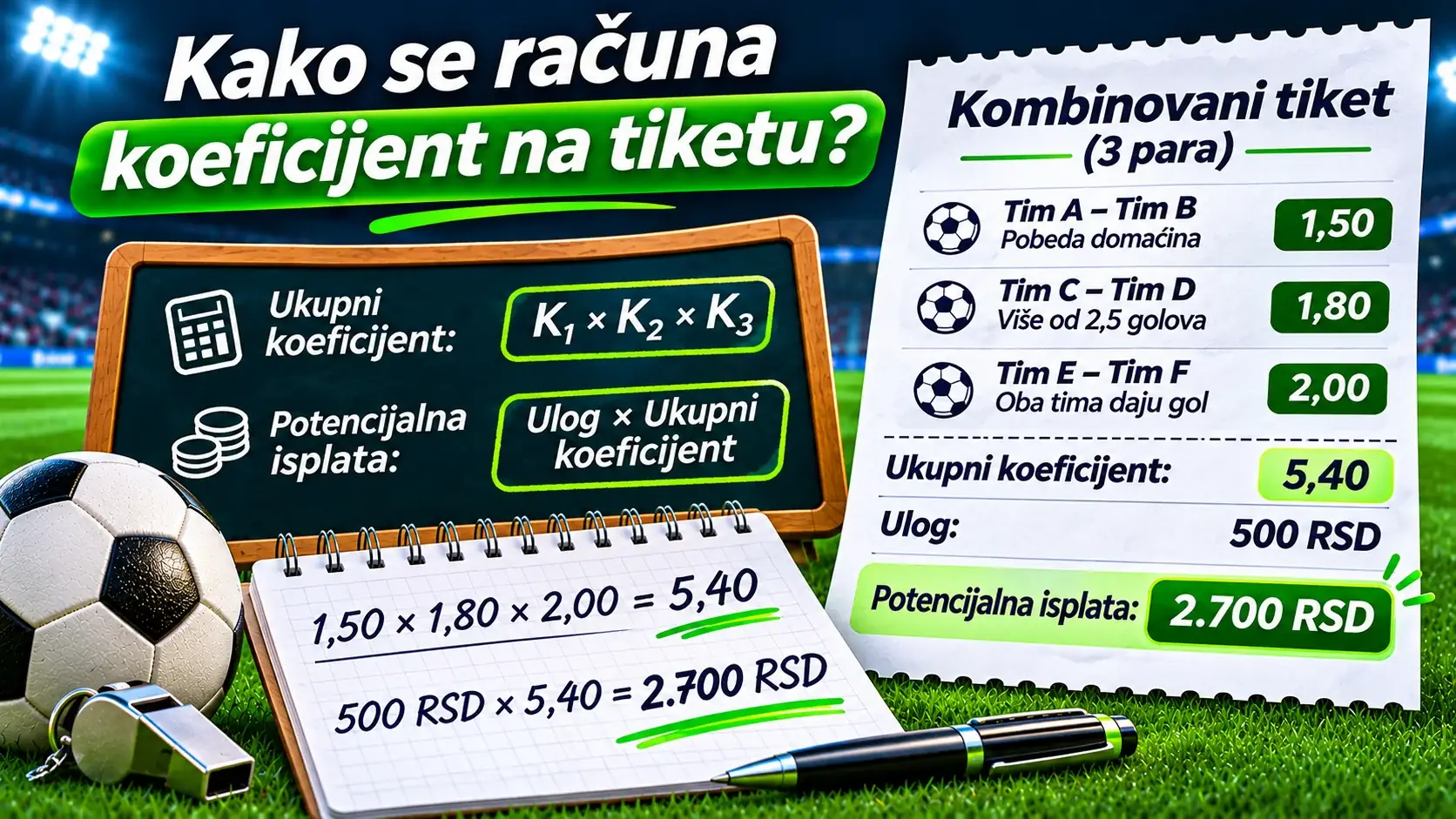 Kako se računa koeficijent na tiketu